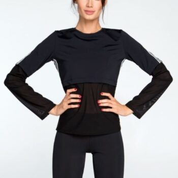 Черный спортивный рашгард с длинным рукавом