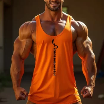 Чоловіча майка помаранчева Fitnessmonster