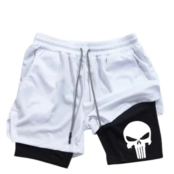 Шорти MuscleMan біло-чорні каратель