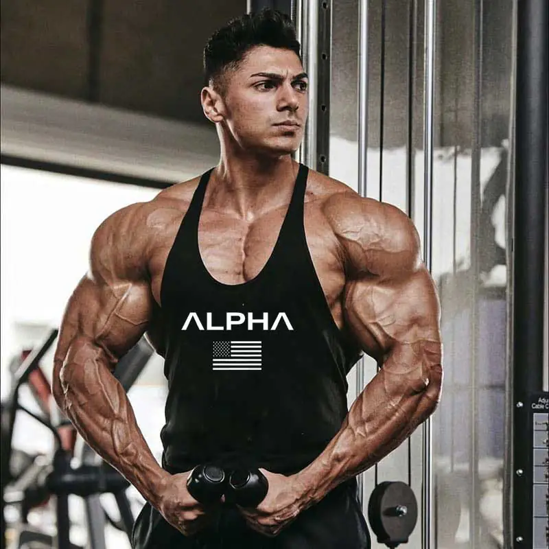Майка чоловіча чорна спортивна ALPHA