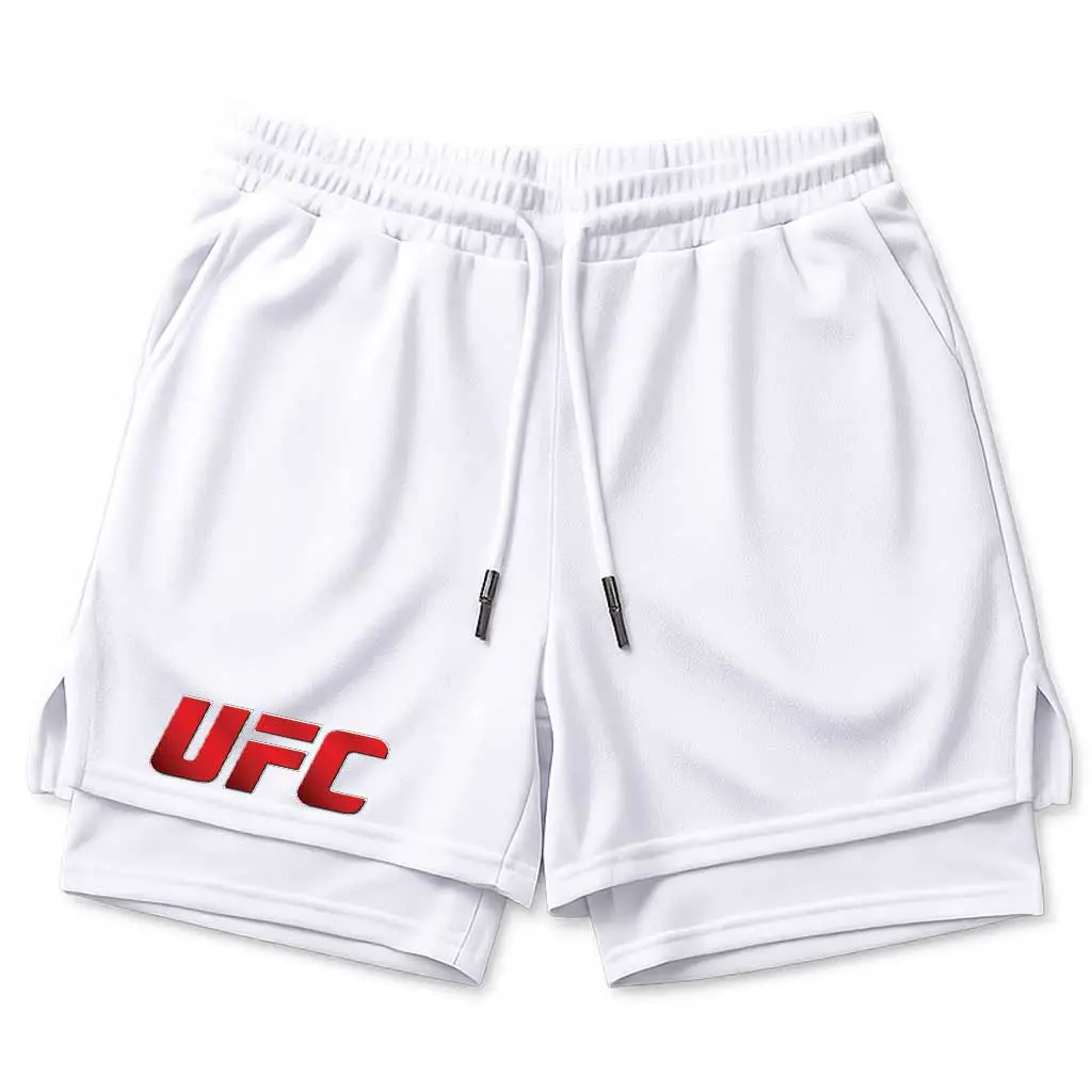 Чоловічі спортивні шорти білі MuscleMan UFC 2-в-1