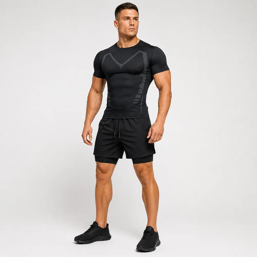 Комплект шорти та футболка MuscleMan чорний