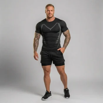 Комплект шорти + футболка MuscleMan чорний