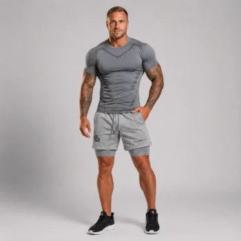 Комплект шорти + футболка MuscleMan сірий