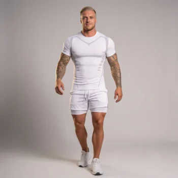 Комплект шорти + футболка MuscleMan білий